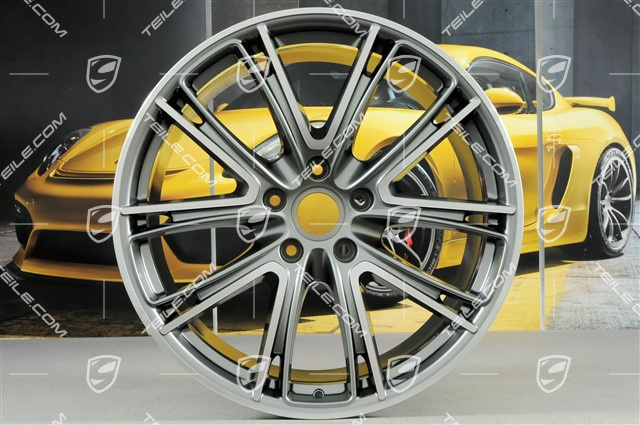 21-inch wheel rim set Panamera Exclusive, 9,5J x 21 ET71 + 11,5J x 21 ET69, Platinum Silver Metallic