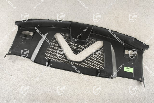 Hood lock trim / cover, black, 3,0L Turbo/ 3,6L Turbo