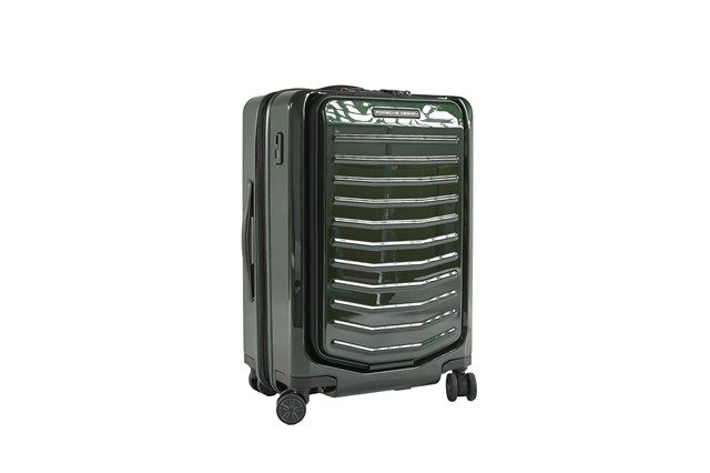 Porsche Roadster Hardcase Trolley M, mit Fronttasche, Bordgepäck-Größe: 38 x 55 x 23/27 cm, OAKGREEN Metallic