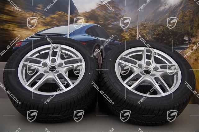 19" Koła zimowe Cayenne Turbo, 4x felgi 8,5 J x 19 ET 59 + 4x opony zimowe Dunlop 265/50 R 19 110V XL M+S, z czujnikami ciśnienia RDK