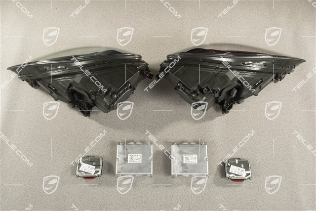 LED-Matrix reflektory, PDLS Plus, czarne, zestaw z przetwornicami, L+R