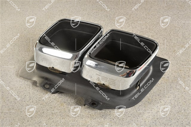 Turbo, Exhaust system tail pipe, 4-pipe look, chrome, L