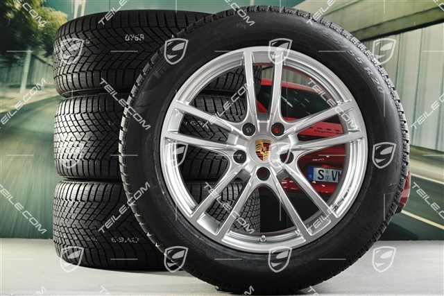 20" koła zimowe Cayenne Sport, komplet, felgi 9J x 20 ET50 + 10,5J x 20 ET64 + NOWE opony zimowe Pirelli 255/55 R20 + 295/45 R20, z czujnikami ciśnienia