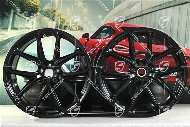 21-inch GT Design, alloy wheel rim set, 9,5J x 21 ET27 + 10J x 21 ET19, black satin matt