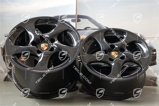 18" Komplet felg Turbo Look II, 8J x 18 ET50 + 11J x 18 ET45, czarne