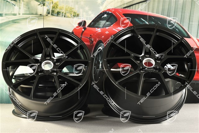 20" komplet felg Cayenne S, 10,5J x 20 ET55 + 9J x 20 ET50, czarny satynowy półmat