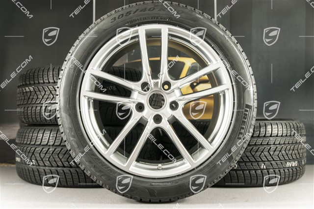 20" koła zimowe Cayenne Sport, komplet, felgi 9J x 20 ET50 + 10,5J x 20 ET64 + opony zimowe Pirelli 275/45 R20 + 305/40 R20, z czujnikami ciśnienia