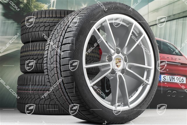 19"+20" Carrera Winterräder Satz, Felgen 8,5J x 19 ET52 + 11J x 20 ET66 + Continental Winterreifen 235/40 R19 + 295/35 R20, mit RDK-Sensoren, DOT/Bj. 2022