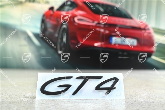 Abzeichen / Emblem Aufkleber GT4, Schwarz