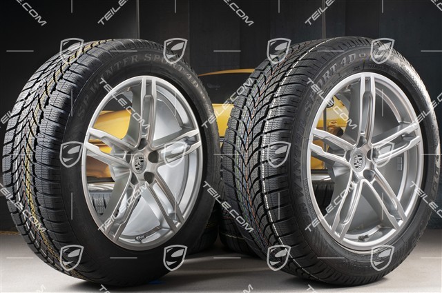 19" "Macan Turbo" Winterräder Satz, Felgen 8J x 19 ET21 + 9J x 19 ET21 + NEUE Dunlop Winterreifen 235/55 R19 + 255/50 R19, mit RDK-Sensoren