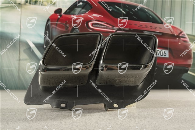 Turbo S, końcówka układu wydechowego, Czarny chrom, L