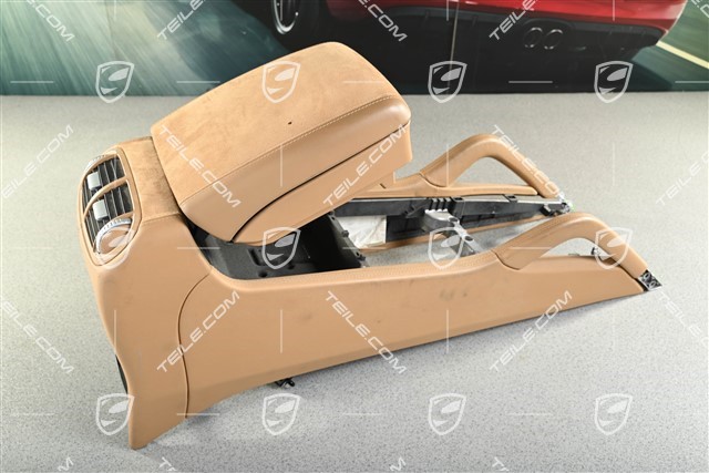 Centre console with armrest, Leather with Alcantara, Sand beige