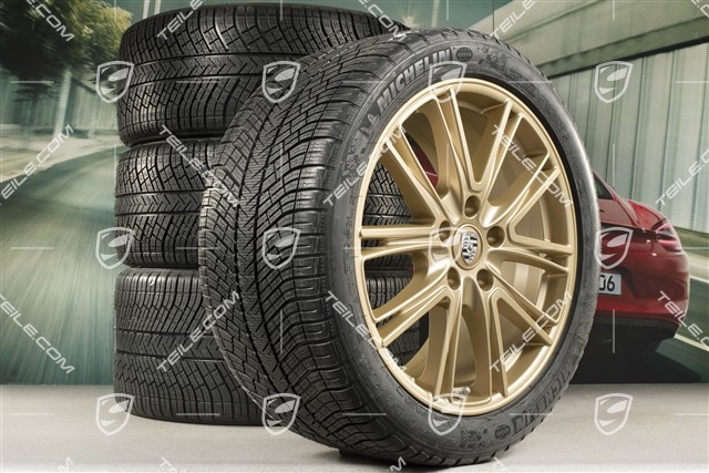 20" Winterräder Satz "Exclusive Design", Felgen 9,5 J x 20 ET71 + 10,5 J x 20 ET71 + Michelin Pilot Alpin 4 Winterreifen 275/40 R20 + 315/35 R20, Aurum Seidenmatt