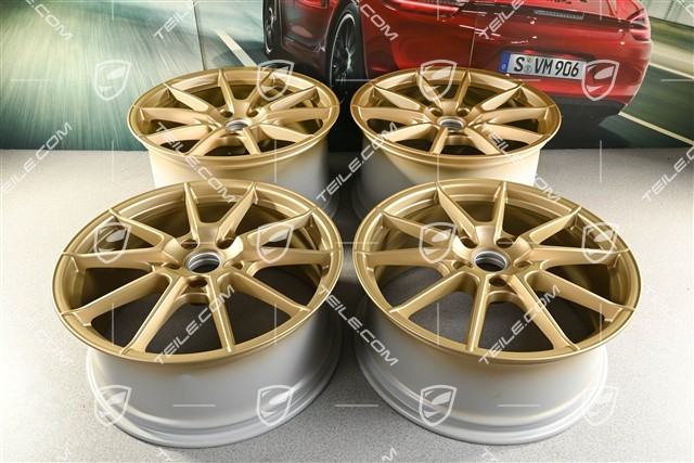 20-inch "Spyder" / "718 Sport" wheel rim set, rims 8,5J x 20 ET57 + 10,5J x 20 ET47, Aurum satin mat