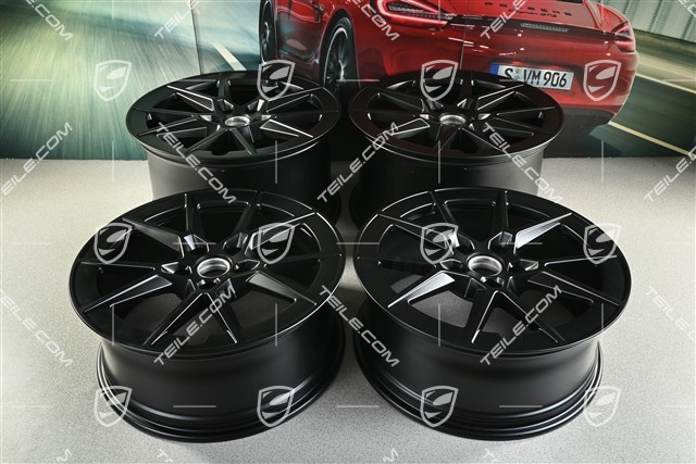 20+21-inch Carrera S wheel rim set, 8,5J x20 ET50 + 11,5J x 21 ET79, black satin matt