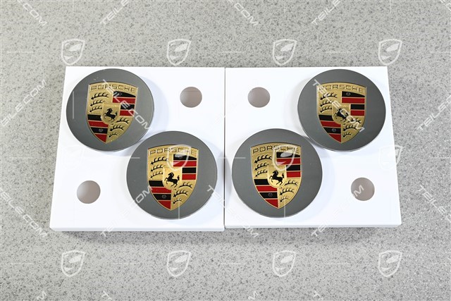 Set of Wheel Center Caps with coloured crest