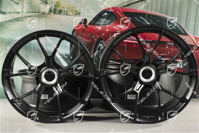 20"+21" GT3 Felgen Satz, 9,5J x 20 ET46 + 12J x 21 ET45, schwarz seidenmatt