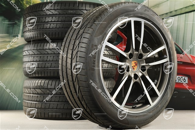 20-inch Cayenne Coupé Sport summer wheel set, rims 9J x 20 ET50 + 10,5J x 20 ET55 + Pirelli P Zero summer tyres 275/45 R20 + 305/40 R20, with TPMS