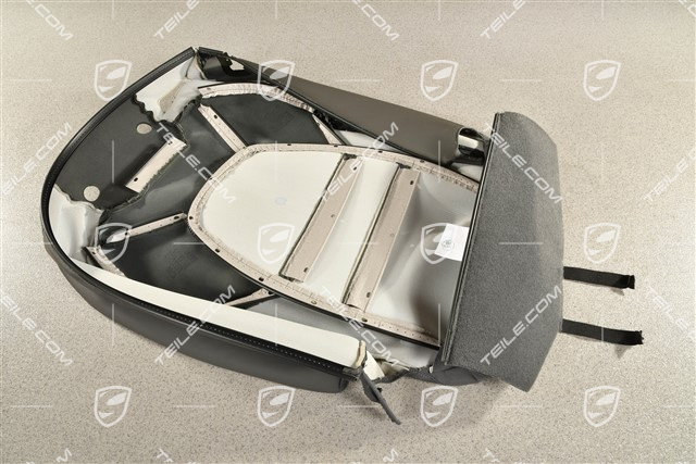 Rear seat, Backrest cover, Leather, Comfort seat, Slate Grey, L