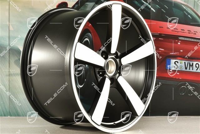 20+21-inch wheel rim set Carrera Exclusive, rims: front 9,5J x 20 ET44 + hinten 12J x 21 ET70 in black satin-mat