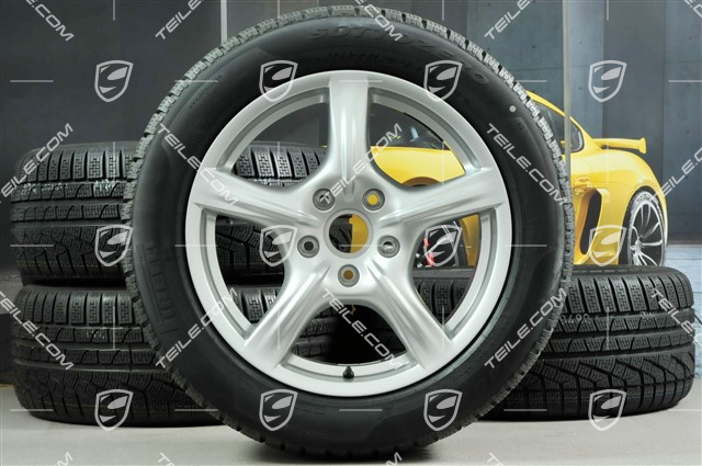 18" Panamera Winterräder Satz, 8J x 18 ET 59 + 9J x 18 ET 53, mit Pirelli Sottozero II Winterreifen 245/50 R18 + 275/45 R18, RDK-Sensoren