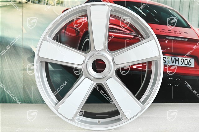 21-inch Sport Classic "911 Turbo 50 Years" wheel rim, central lock, 12J x 21 ET70, white high gloss