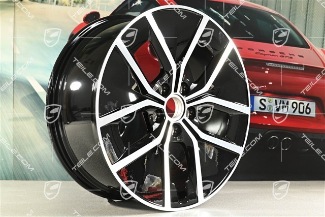21-inch wheel rim Aero Design 9J x 21 ET56, black high gloss + glossy surface