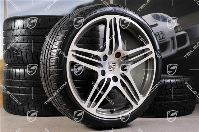 19" komplet kół zimowych Turbo, felgi 8,5Jx19 ET56 + 11J x 19 ET51 + NOWE opony zimowe 235/35R19 + 295/30R19, z czujnikami ciśnienia