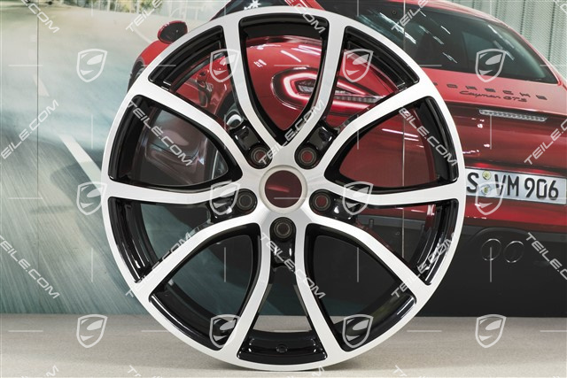 21" Felge Cayenne Exclusive Design, 9,5J x 21 ET46, schwarz hochglanz