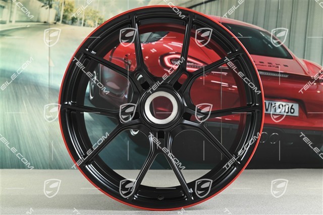 Felga GT3 20", 9,5J x 20 ET46, czarny satynowy półmat + czerwony rant
