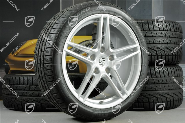 19" Winterräder Satz "Carrera", Felgen 8,5J x 19 ET50 + 11J x 19 ET77 + Pirelli Sottozero II Winterreifen 235/40 R19 + 295/35 R19 *nicht für Fahrzeuge mit PCCB + nicht für Fahrzeuge mit Hinterachslenkung