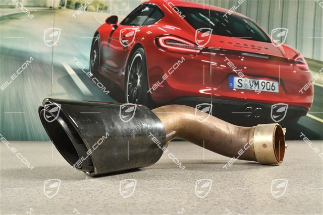 Końcówka sportowego układu wydechowego, czarna, zewnętrzna, L