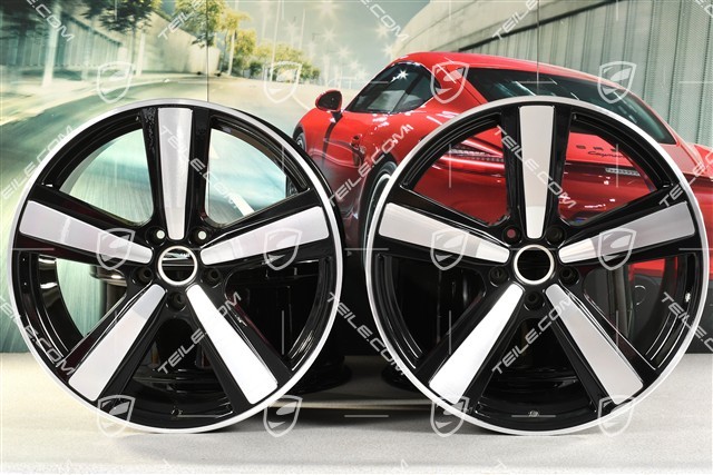 22-inch wheel rim set Cayenne Exclusive Design Sport, 10J x 22 ET48 +11,5J x 22 ET61, black high gloss