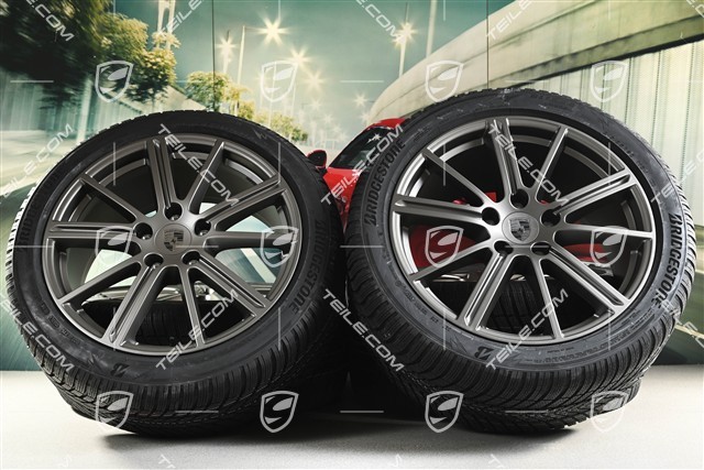 20-inch Panamera Turbo Winter wheel set, wheel rims 9,5J x 20 ET71 + 10,5J x 20 ET71 + Bridgestone winter tyres 275/40 R20 + 315/35 R20, Turbonite