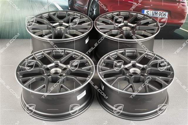 20+21" RS Spyder Felgensatz, 8,5J x20 ET50 + 11,5J x 21 ET79, Platinum Seidenmatt
