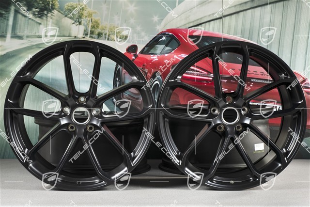 22" GT wheel rim set, 10.5J x 22 ET49 + 11.5J x 22 ET52, satin black semi-matt