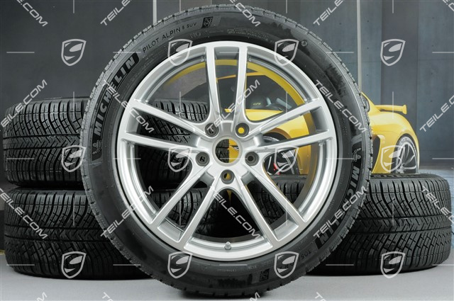 20" koła zimowe Cayenne COUPE Sport, komplet, felgi 9J x 20 ET50 + 10,5J x 20 ET55 + NOWE opony zimowe Michelin 275/45 R20 + 305/40 R20, z czujnikami ciśnienia