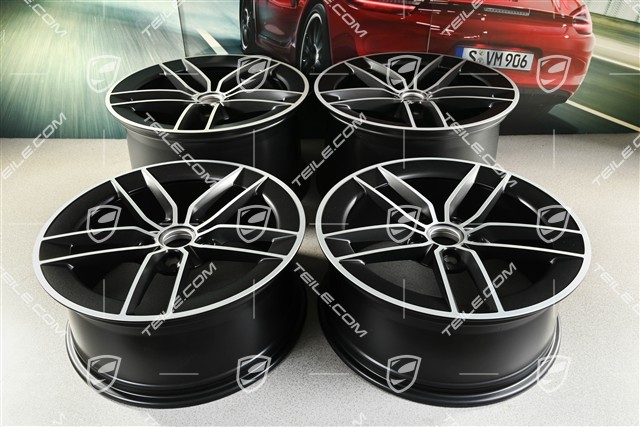 20"+21" Komplet felg Carrera Exclusive Design, felgi 8,5J x 20 ET50 + 11,5J x 21 ET79, czarny satynowy półmat