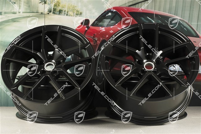 20" komplet felg Macan S, 9J x 20 ET26 + 10J x 20 ET19, czarny półmat