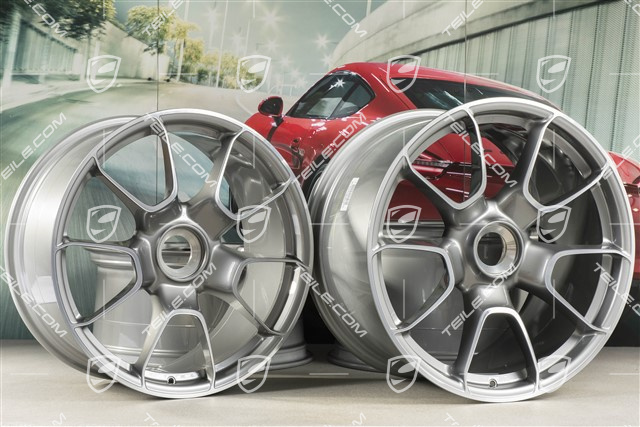 20"+21" komplet felg Turbo S Exclusive Design, 9,5J x 20 ET44 + 12J x 21 ET70, platynowy srebrny