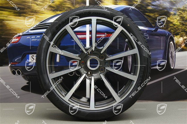 20" Sommerräder Satz Carrera Classic II, Felgen 8,5J x 20 ET51 + 11J x 20 ET52 + NEUE Sommerreifen 245/35 ZR20 + 305/30 ZR20, mit RDK-Sensoren