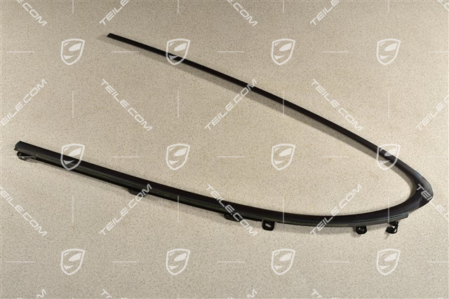 Trim strip / moulding / door shaft incl. seal, rear, Glossy Black, L