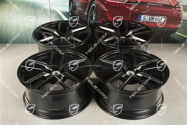 20" komplet felg Macan S, 9J x 20 ET26 + 10J x 20 ET19, czarny półmat