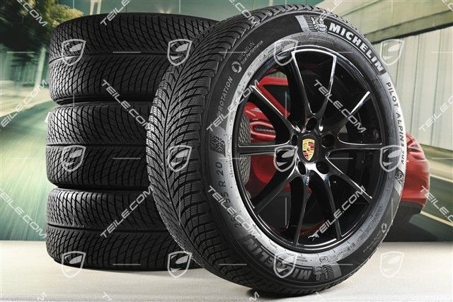 20" Cayenne Design Winterräder Satz, Felgen 9J x 20 ET50 + 10,5J x 20 ET64 + Michelin Winterreifen 255/55 R20 + 295/45 R20, mit RDK-Sensoren