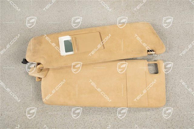 Blenda przeciwsłoneczna, z lusterkiem, Sand beige, Alcantara, R