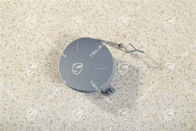 Towing hook lug cover / cap / trim, front bumper basic, Prime coated