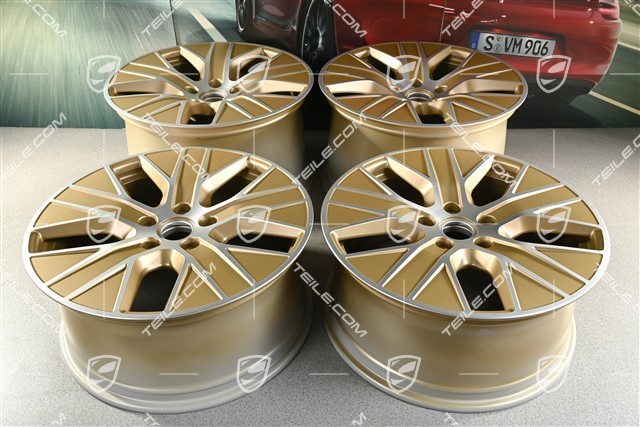 20" Turbo Aero wheel set, 9J x 20 ET54 + 11J x 20 ET60, in Aurum satin matt