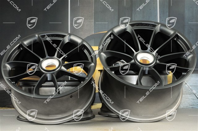 20"+ 21" GT3RS komplet felg, z napisem GT3RS, 9,5J x 20 ET50 + 12,5J x 21 ET48, czarny satynowy półmat