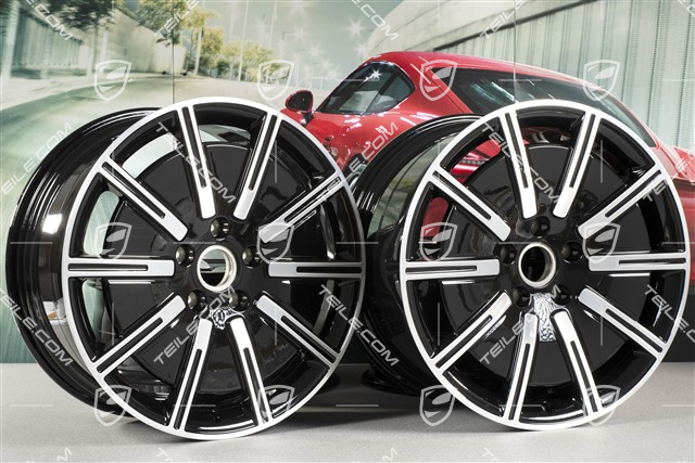 20-inch Sport Aero wheel rim set, 9J x 20 ET54 + 11J x 20 ET60, black high gloss + glossy Surface