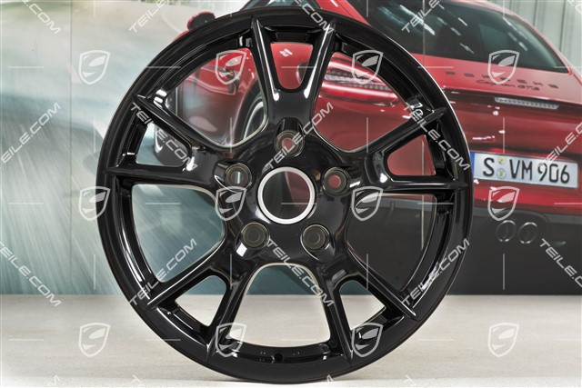 17" Felgensatz Boxster II, 6,5J x 17 ET55 + 8J x 17 ET40, schwarz hochglanz
